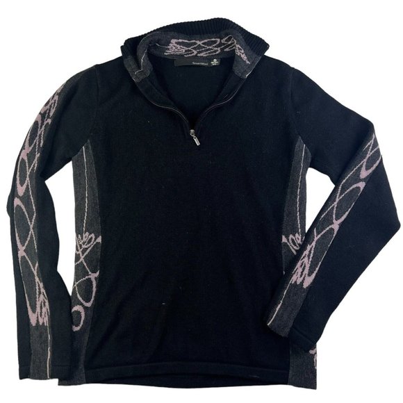 Smartwool Women's small Top 1/4 Zip Black Long Sleeve Merino Wool - Picture 1 of 12